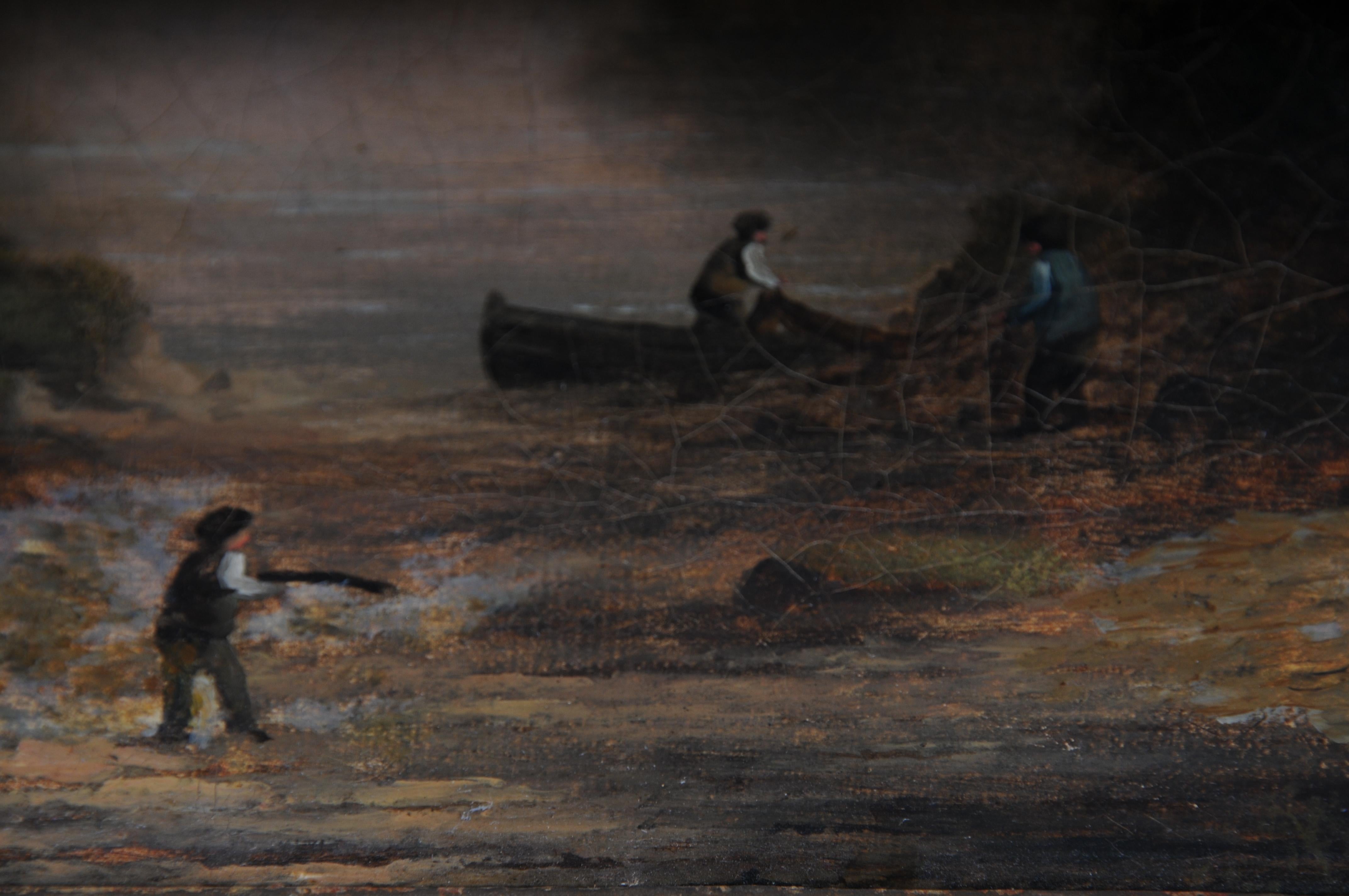 Peinture à l'huile ancienne, paysage romantique. 19ème siècle en vente 4