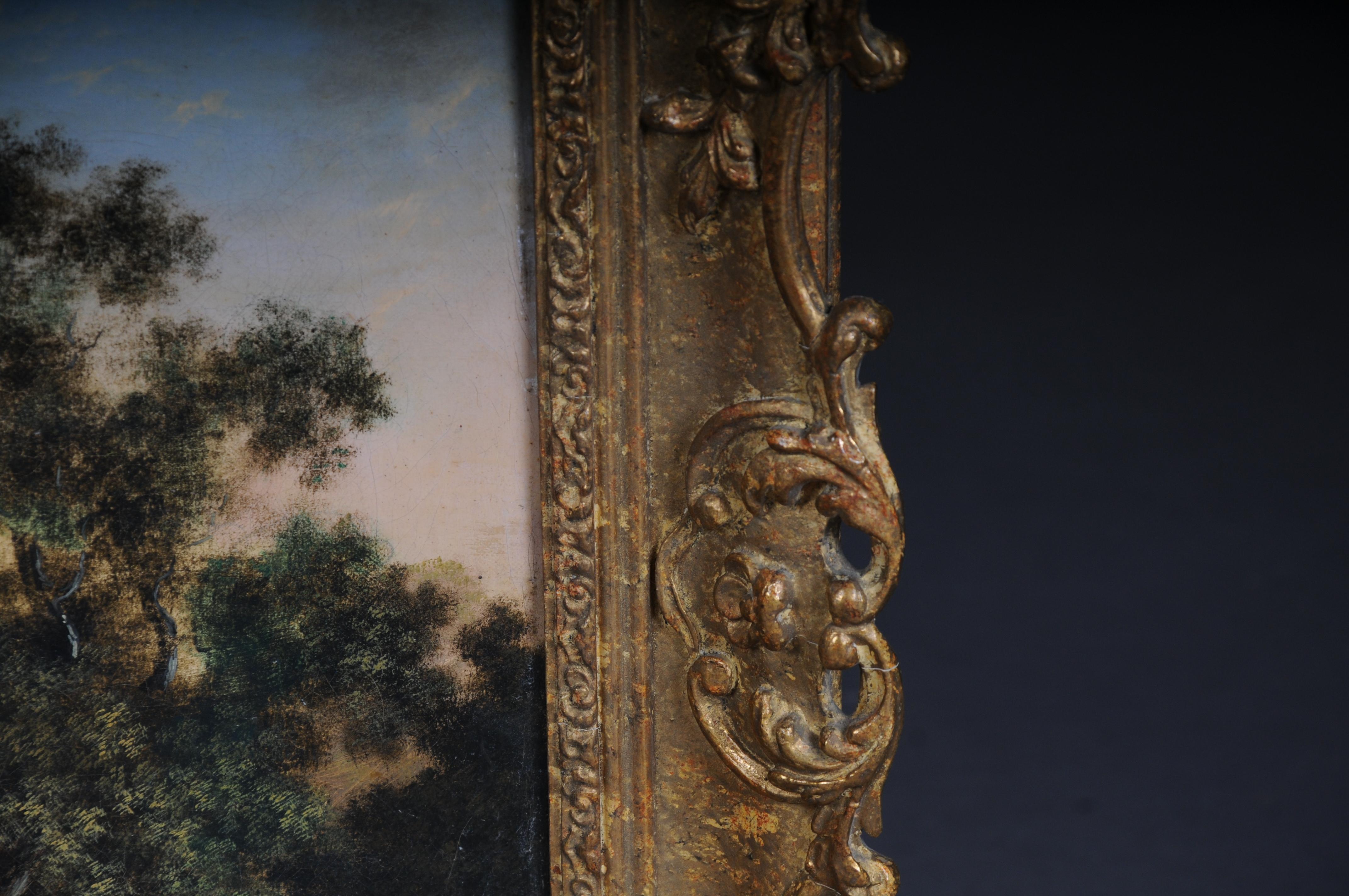 Peinture à l'huile ancienne, paysage romantique. 19ème siècle en vente 1