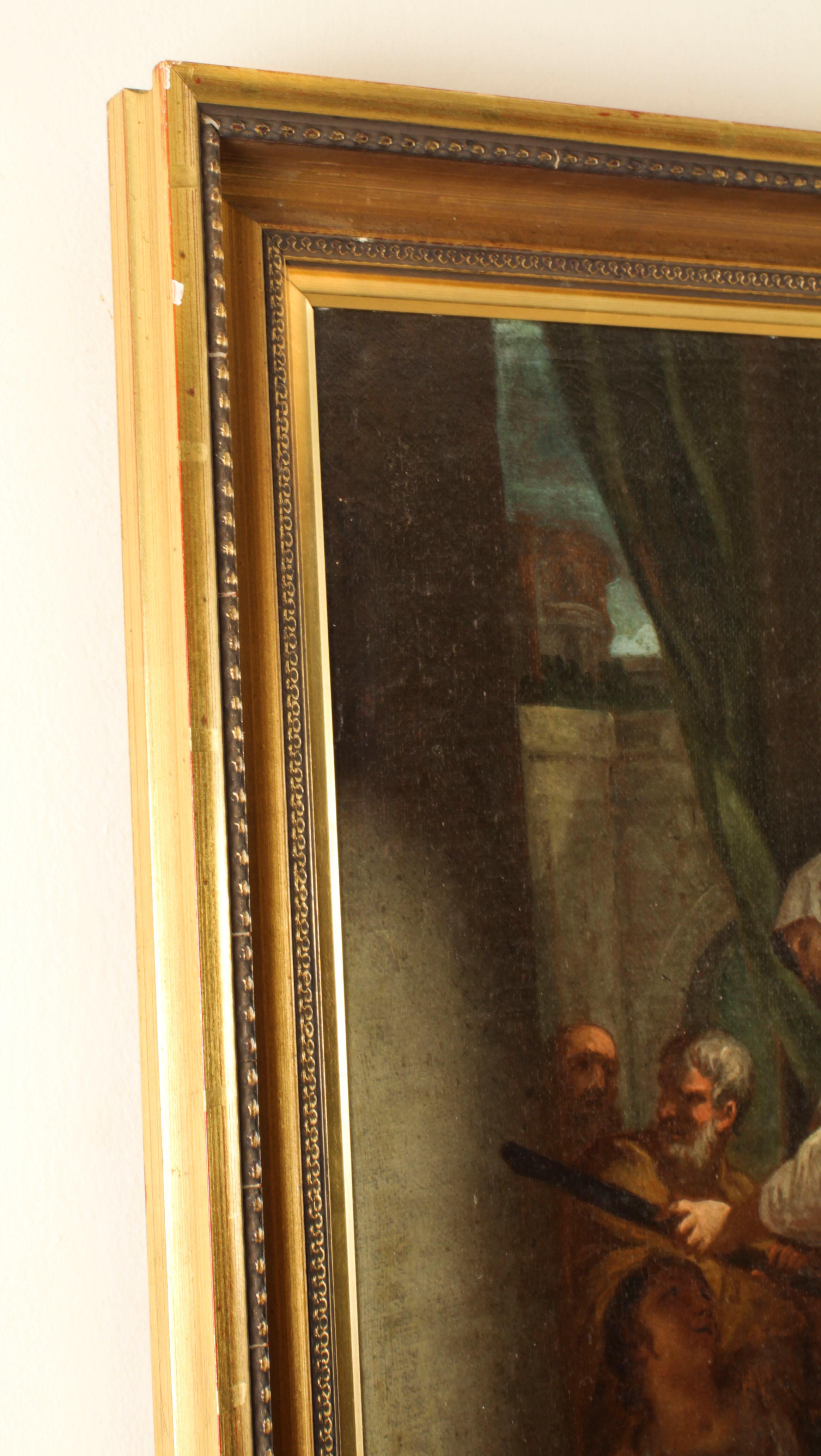Milieu du XVIIIe siècle Peinture à l'huile ancienne « Sacrifice to Minerva » Odoardo Vicinelli Letterfourie 18e siècle en vente