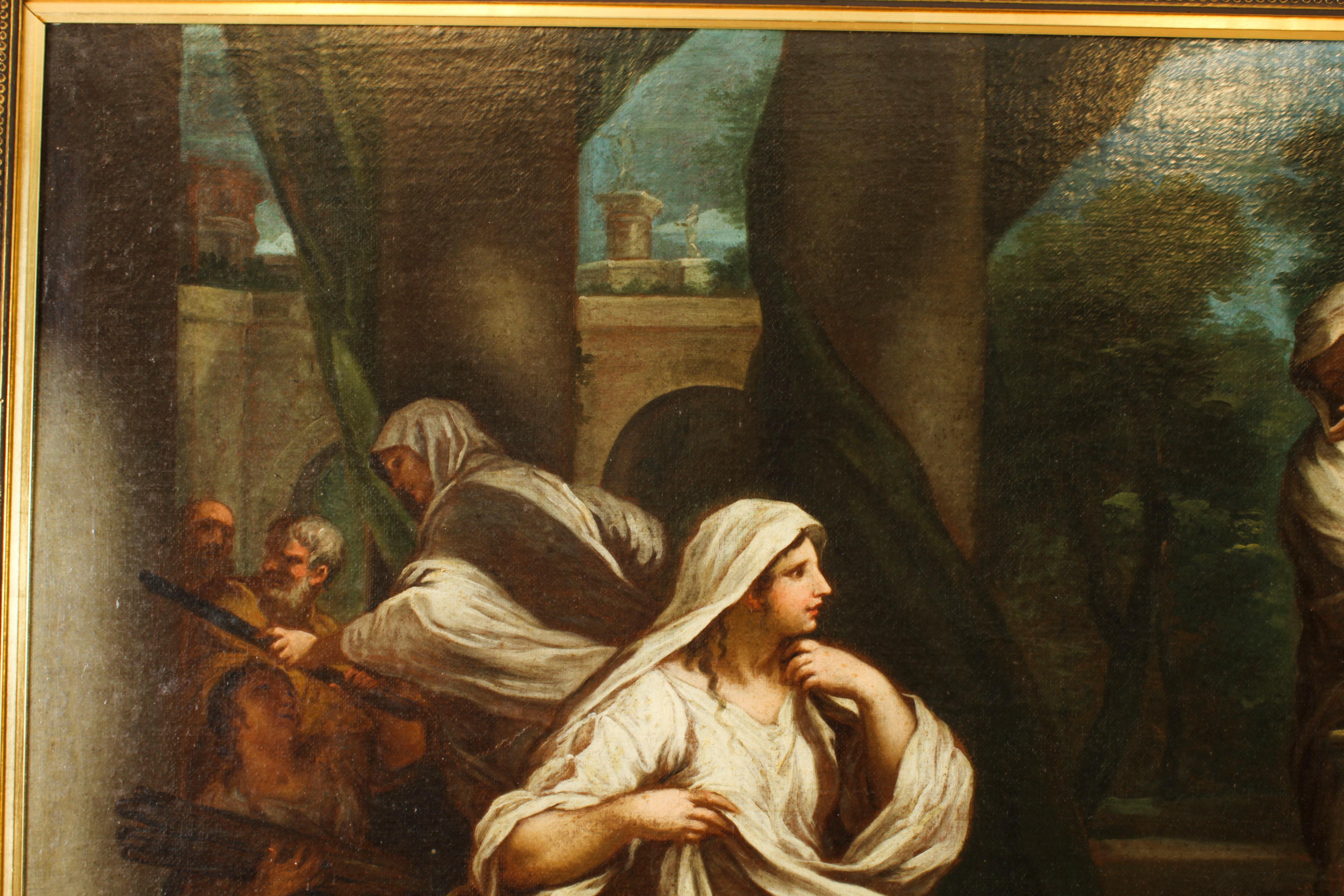 Peinture à l'huile ancienne « Sacrifice to Minerva » Odoardo Vicinelli Letterfourie 18e siècle en vente 1