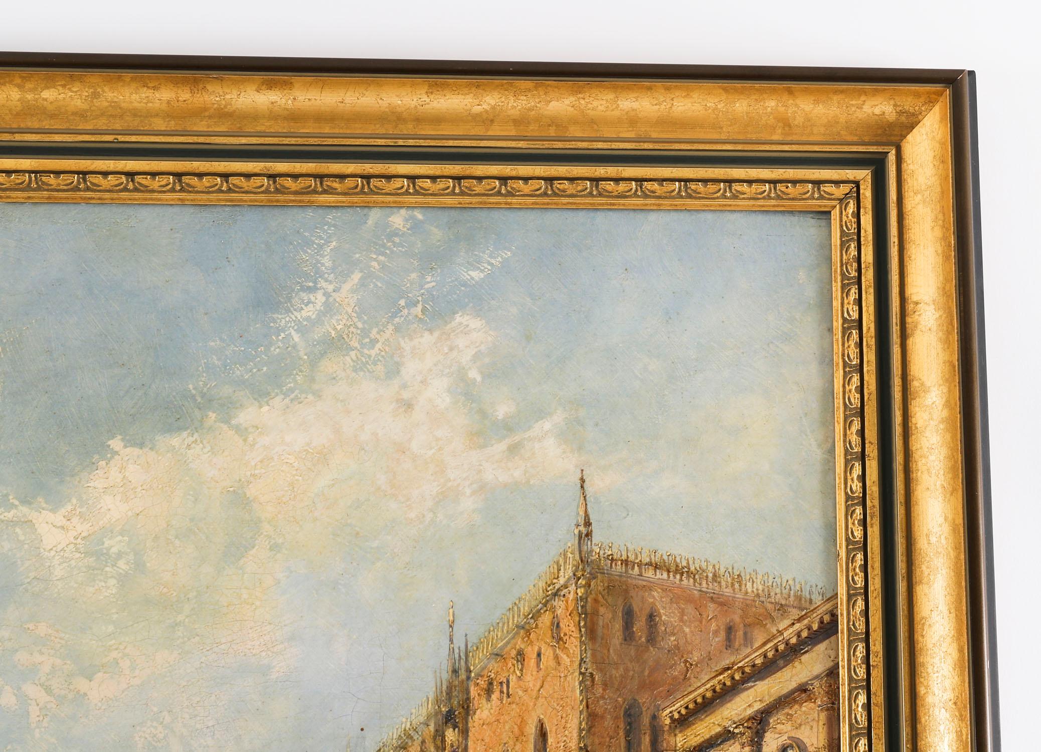Antico dipinto a olio Il Palazzo dei Dogi Venezia Jane Vivian XIX secolo in vendita 6