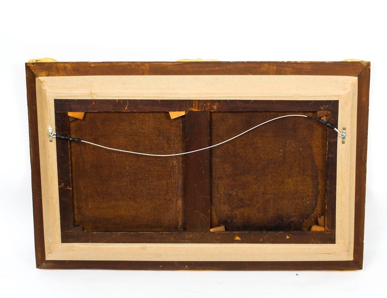 Antique Oil Painting Scene of The Grand Canal J.Vivian, 19th