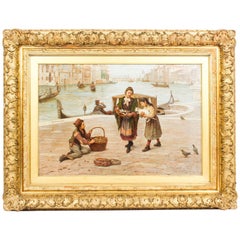 Antique Oil Painting Venice by Antonio Ermolao Paoletti, 19th Century