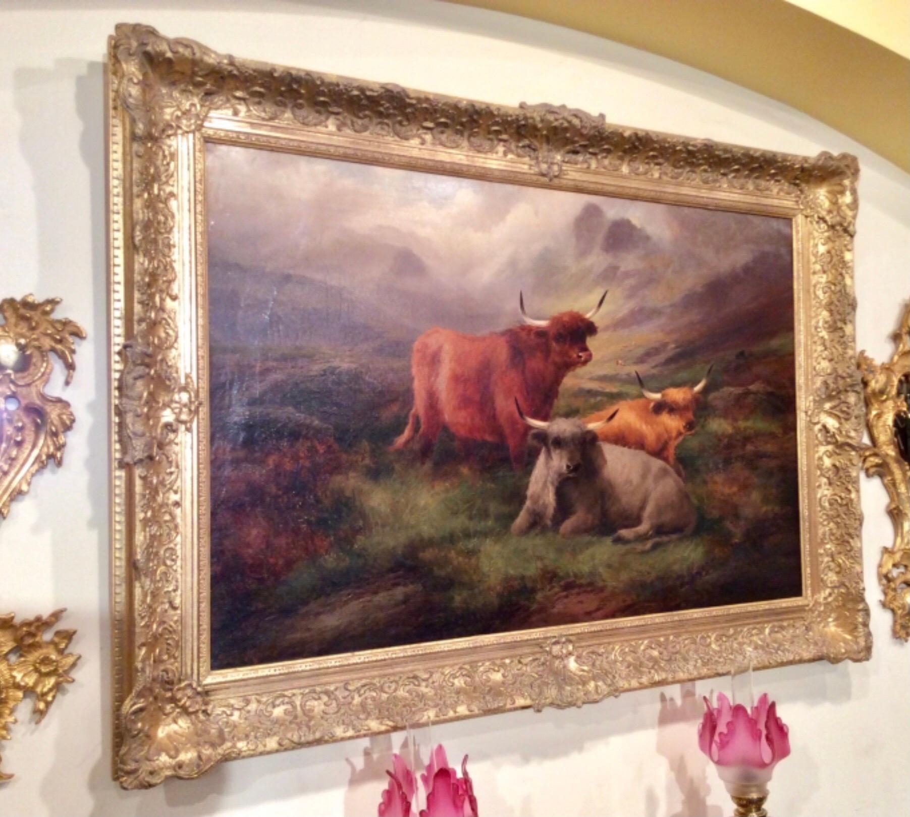 large highland cow painting