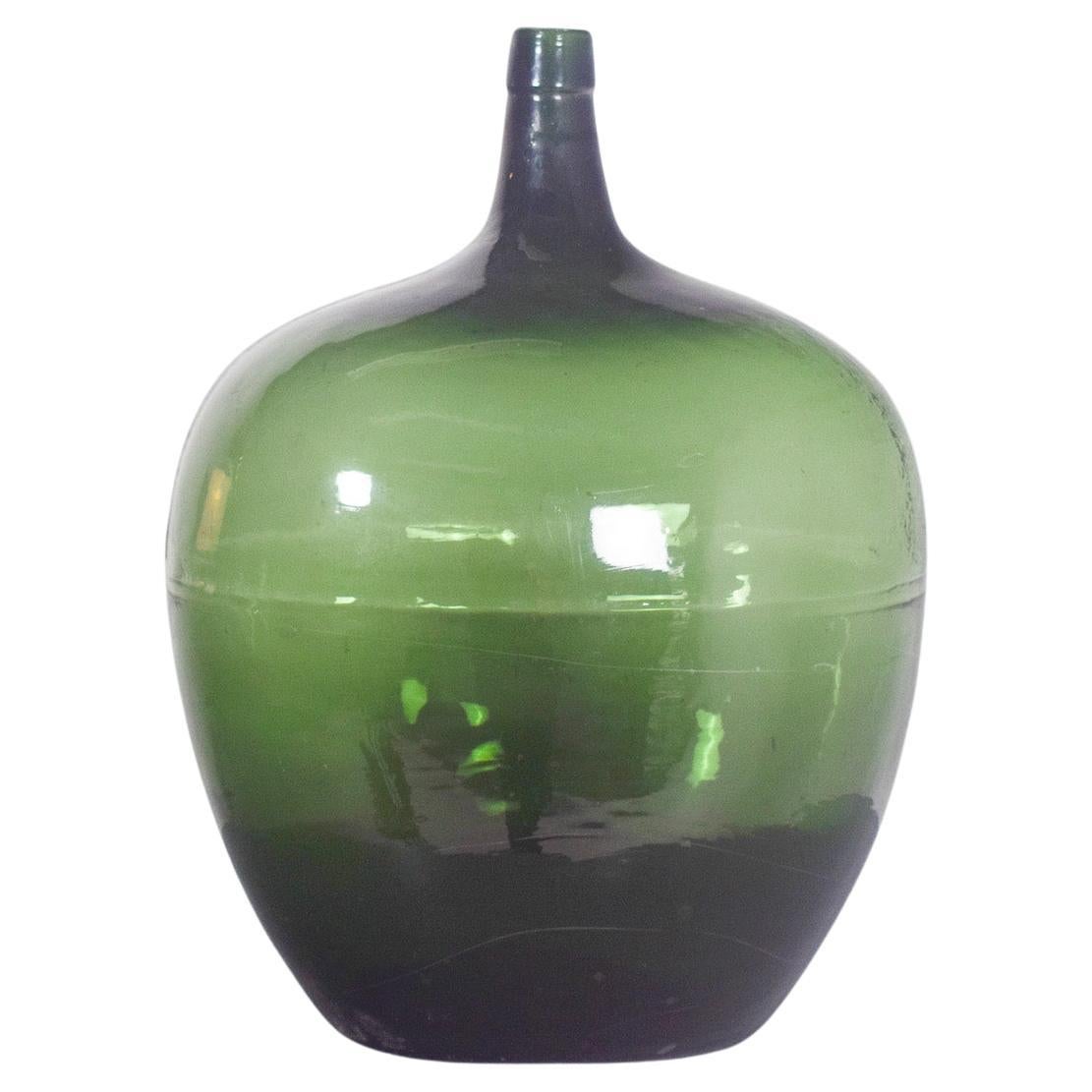 Antique Old Bottle in Green Glass