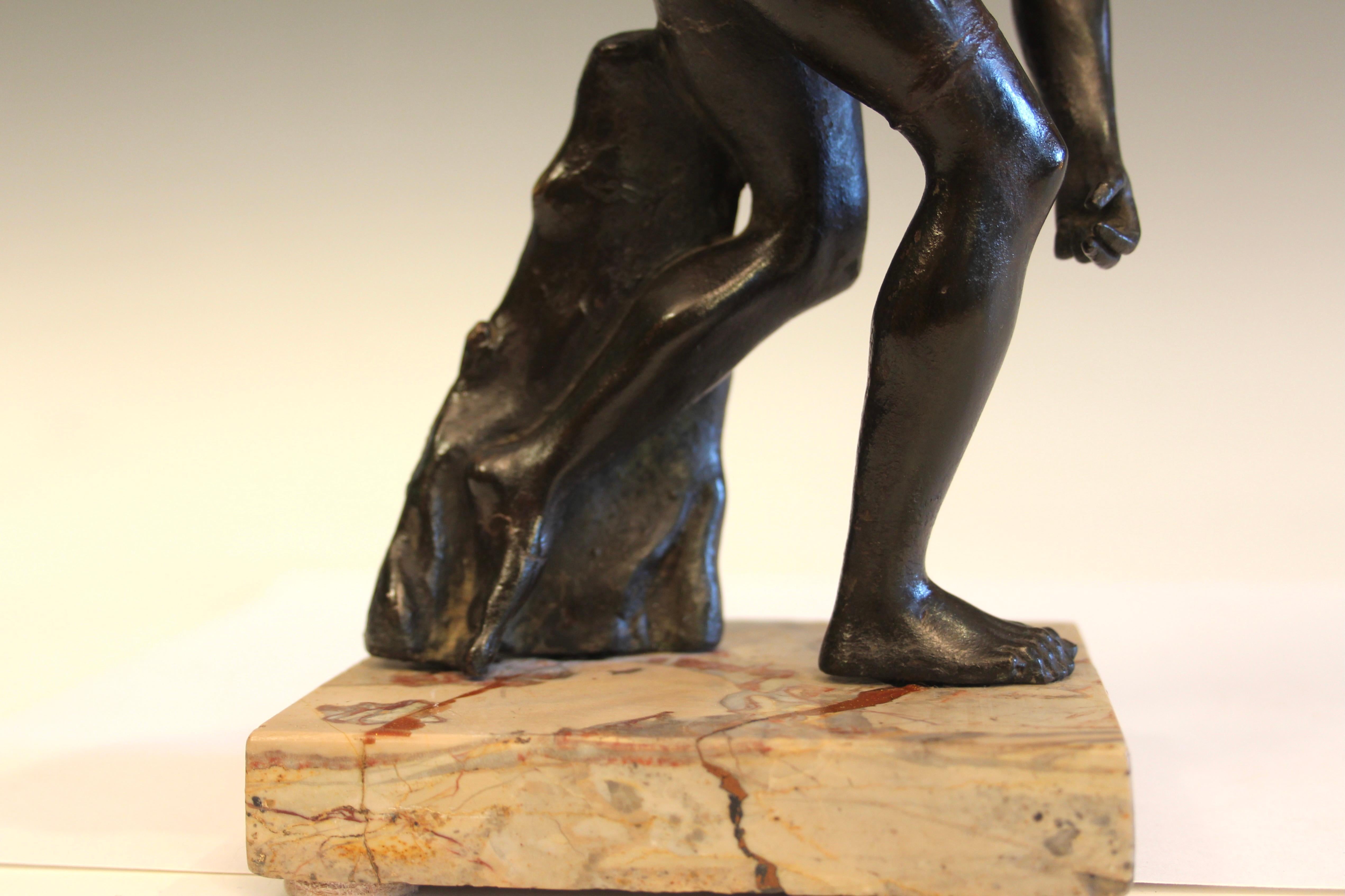 Figura Antigua de Bronce Gran Tour Lanzador de Disco Antiguo Griego Verdigris 10 en venta 10