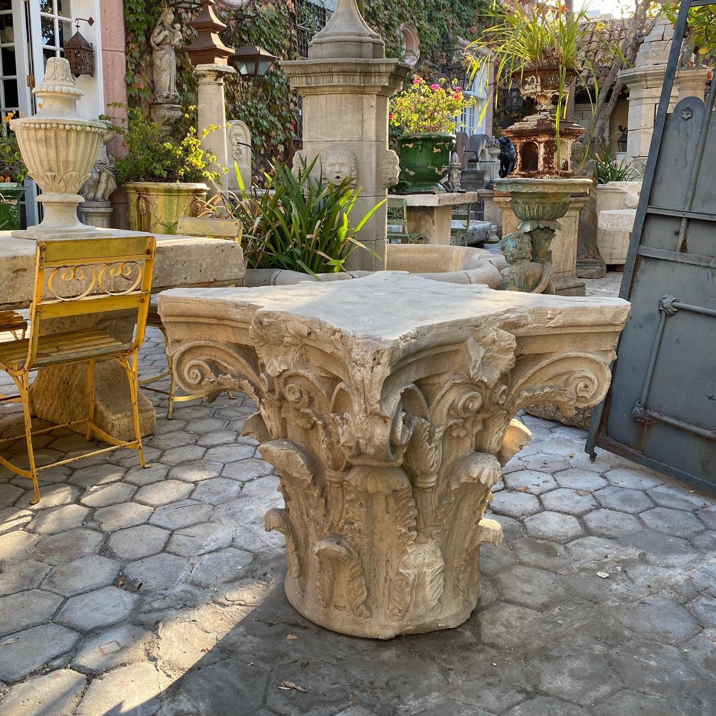 Antique Old Cast Stone Garten Couchtisch Base Pedestal Los Angeles CA im Angebot 10