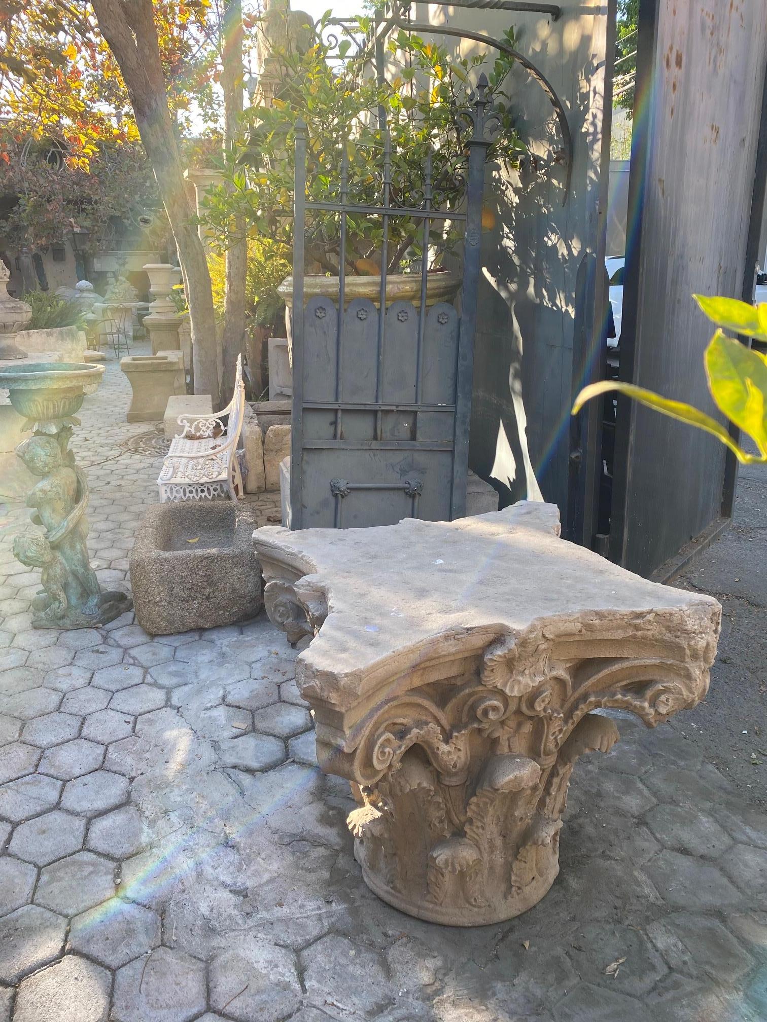 Antique Old Cast Stone Garten Couchtisch Base Pedestal Los Angeles CA im Angebot 3