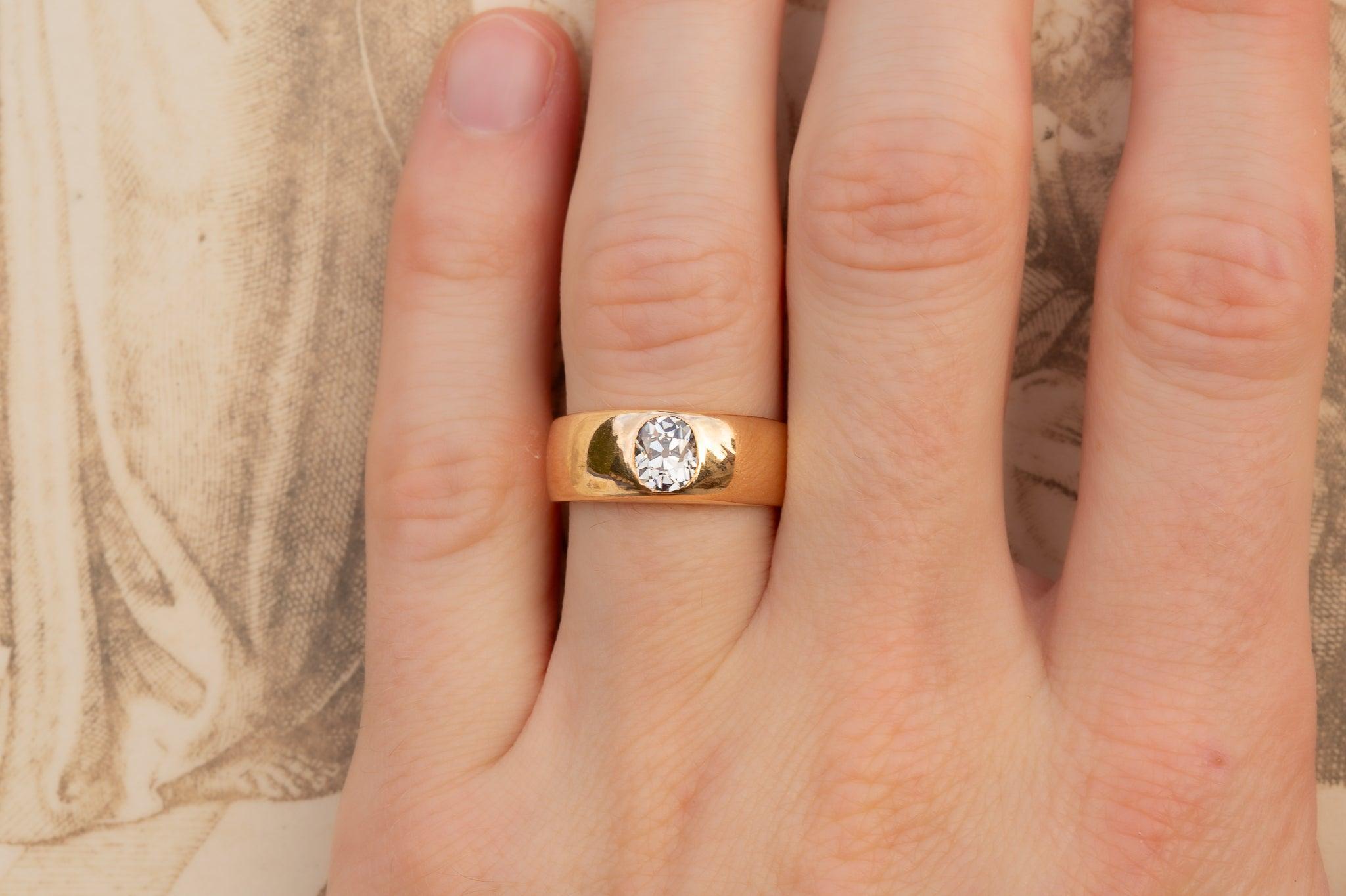 Antiquities Old Cut 1ct Diamond Ring Vintage Engagement Ring Solitaire Band 5