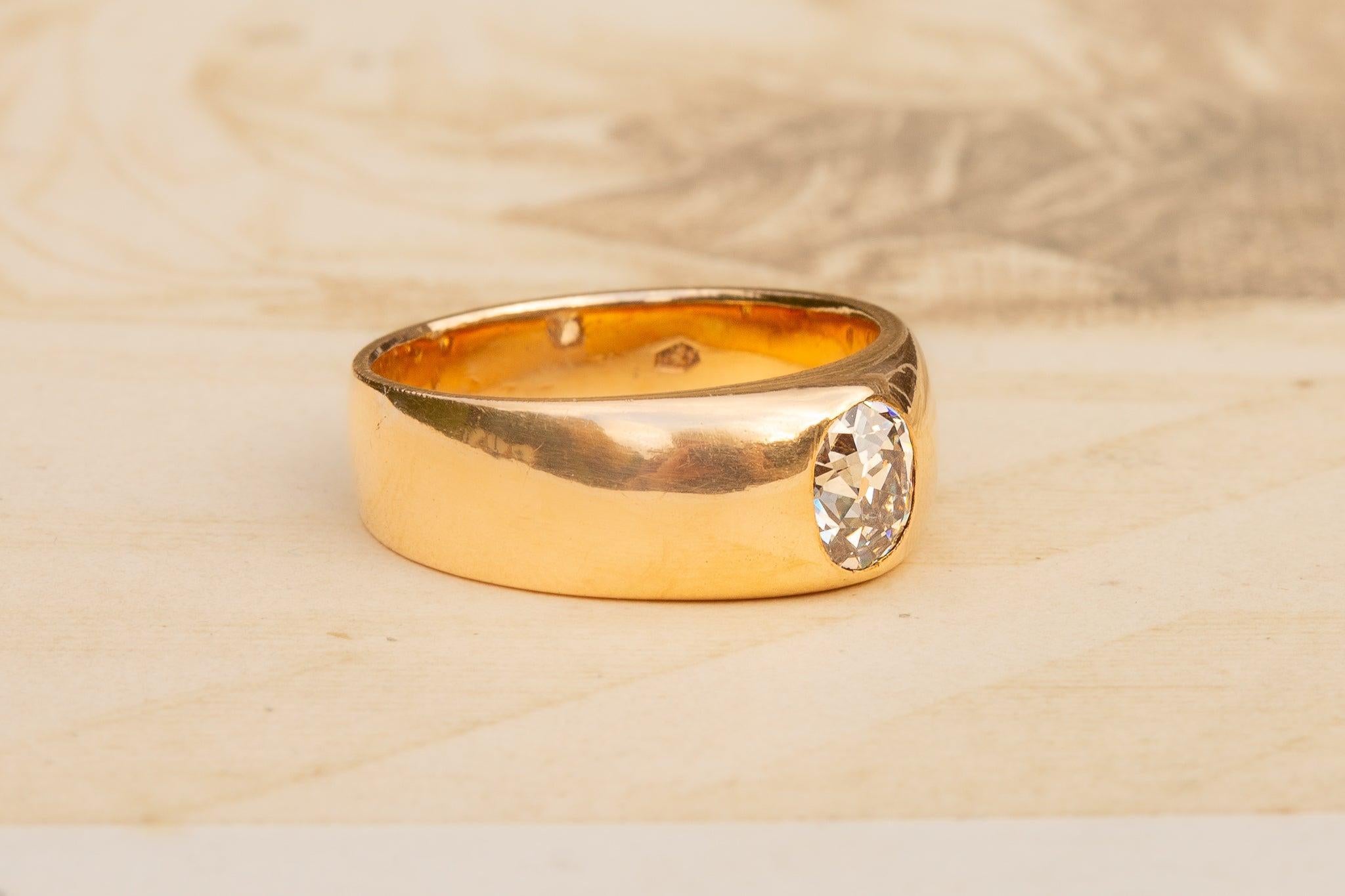 Antiquities Old Cut 1ct Diamond Ring Vintage Engagement Ring Solitaire Band 2