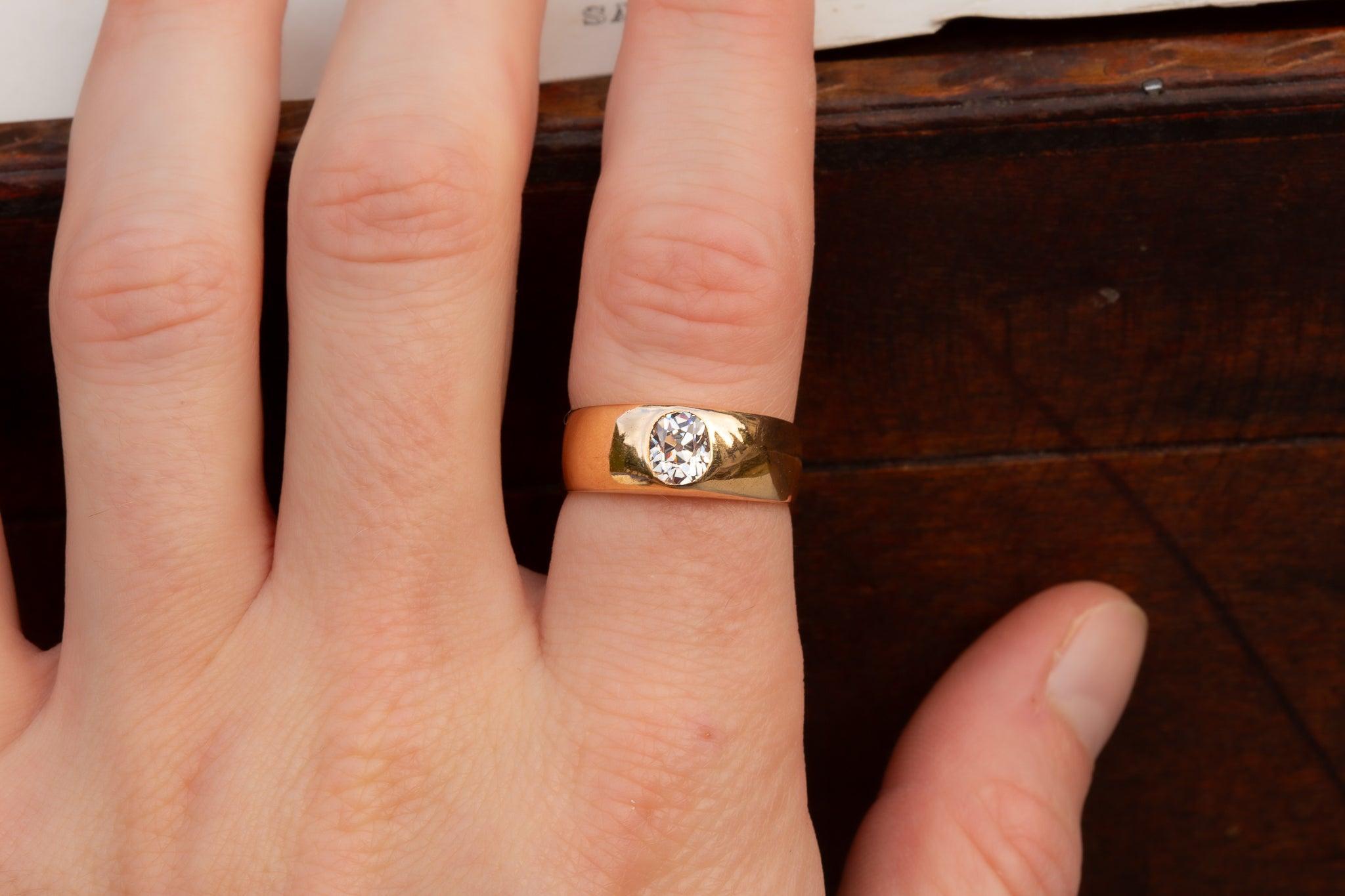 Antiquities Old Cut 1ct Diamond Ring Vintage Engagement Ring Solitaire Band 3