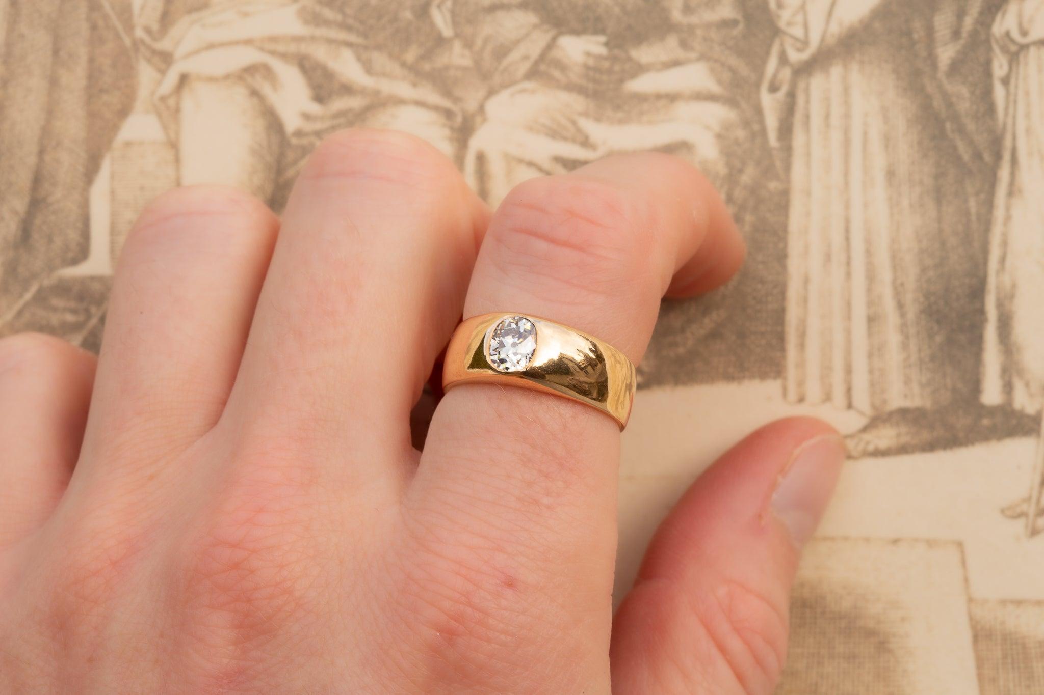 Antiquities Old Cut 1ct Diamond Ring Vintage Engagement Ring Solitaire Band 4