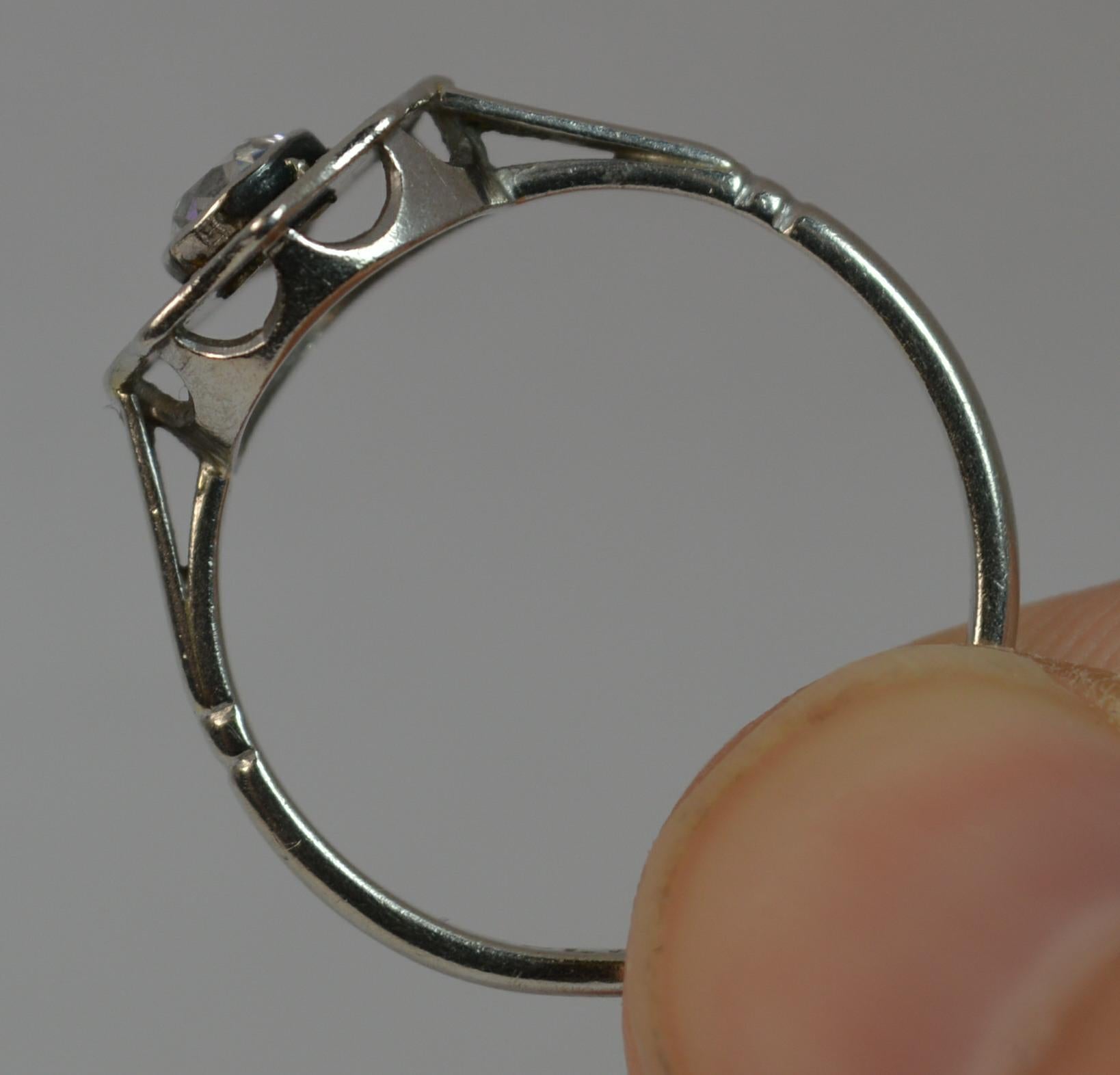 Women's Antique Old Cut Diamond and Platinum Solitaire Ring