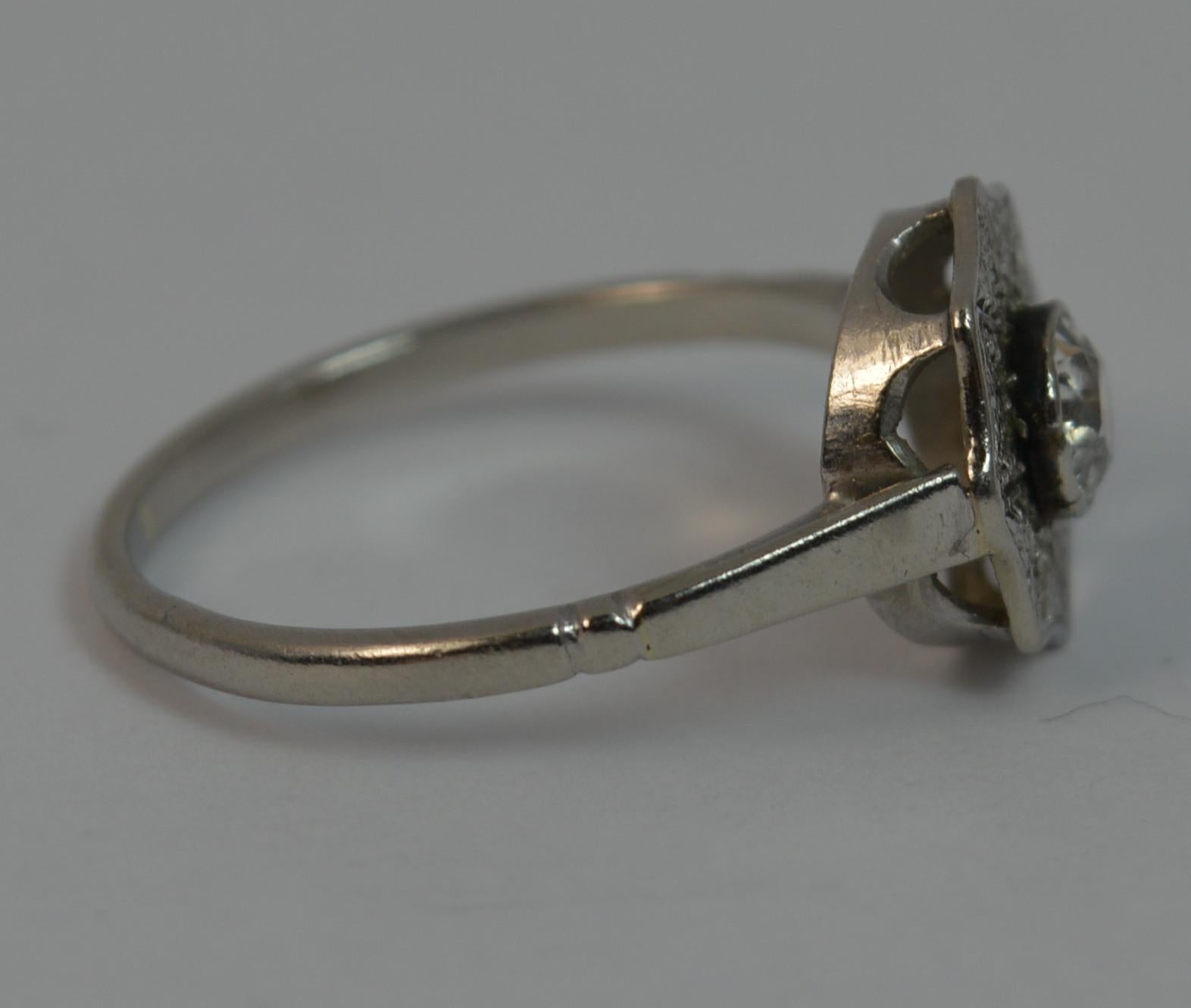 Antique Old Cut Diamond and Platinum Solitaire Ring 3