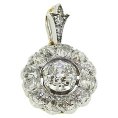 Antique Old Cut Diamond Cluster Pendant