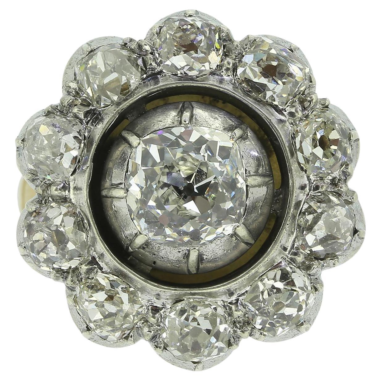 Antique Old Cut Diamond Cluster Ring