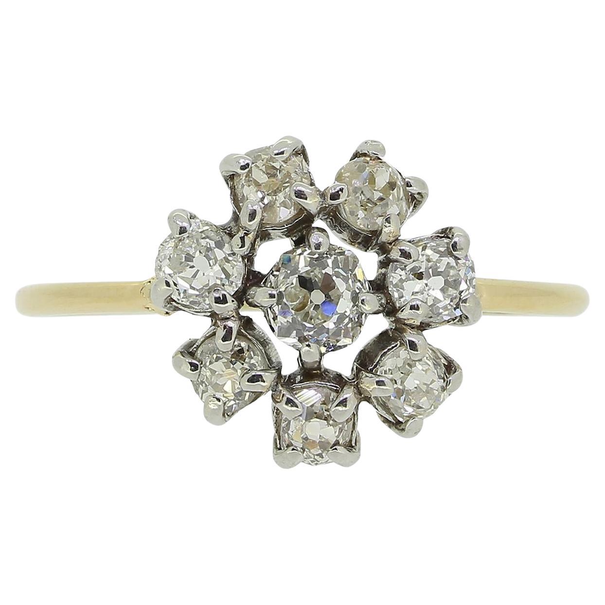 Antique Old Cut Diamond Cluster Ring