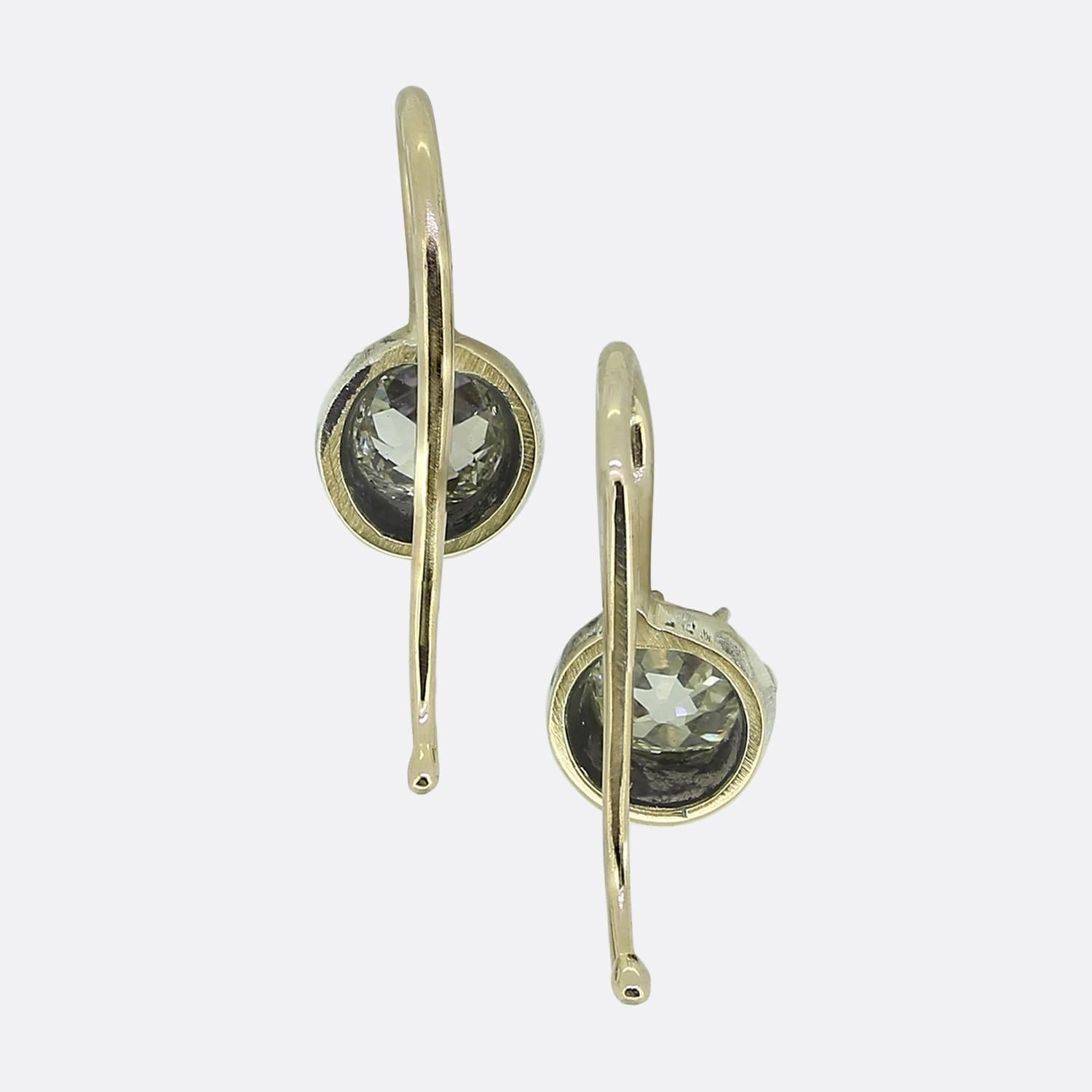 Orecchini a goccia con diamanti antichi In condizioni buone in vendita a London, GB