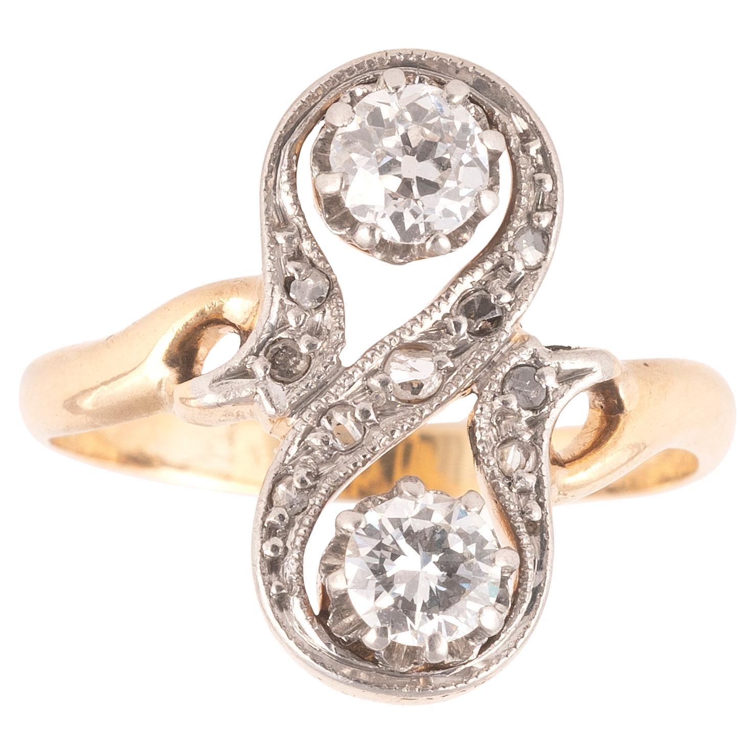 Antique Old Cut Diamond Engagement Ring For Sale