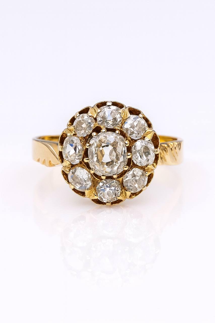 Bague ancienne en diamant taillé Unisexe en vente