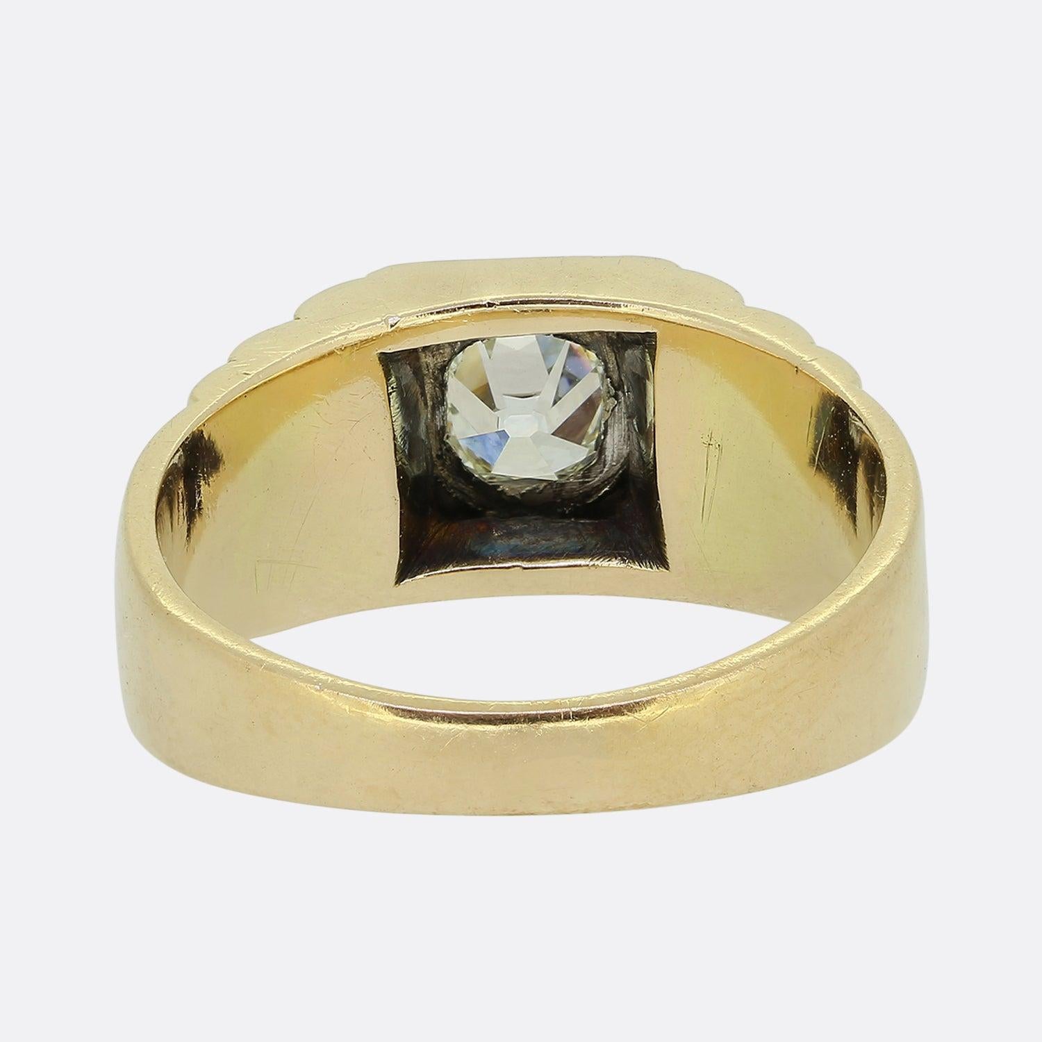 Old European Cut Antique Old Cut Diamond Signet Ring
