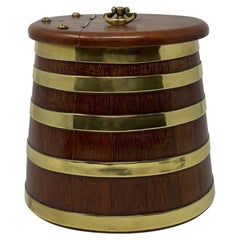 Antique Old English Tobacco Box, Mahogany with Brass Banding