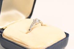 Art Deco Half Carat Old European Cut Ring. Diamond Engagement Ring Platinum JVS2