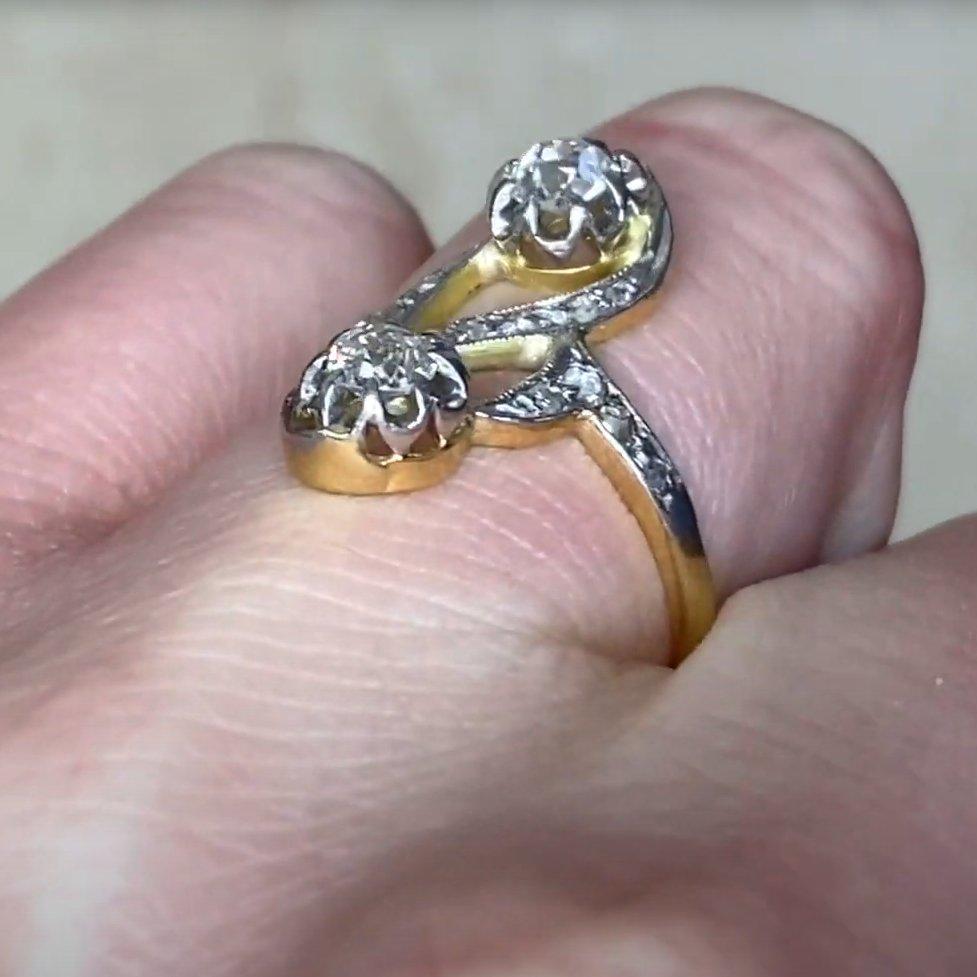 Antiker Diamantring mit altem europäischem und antikem Kissenschliff (ca. 0,30-karätigem Schliff) (Alteuropäischer Schliff) im Angebot