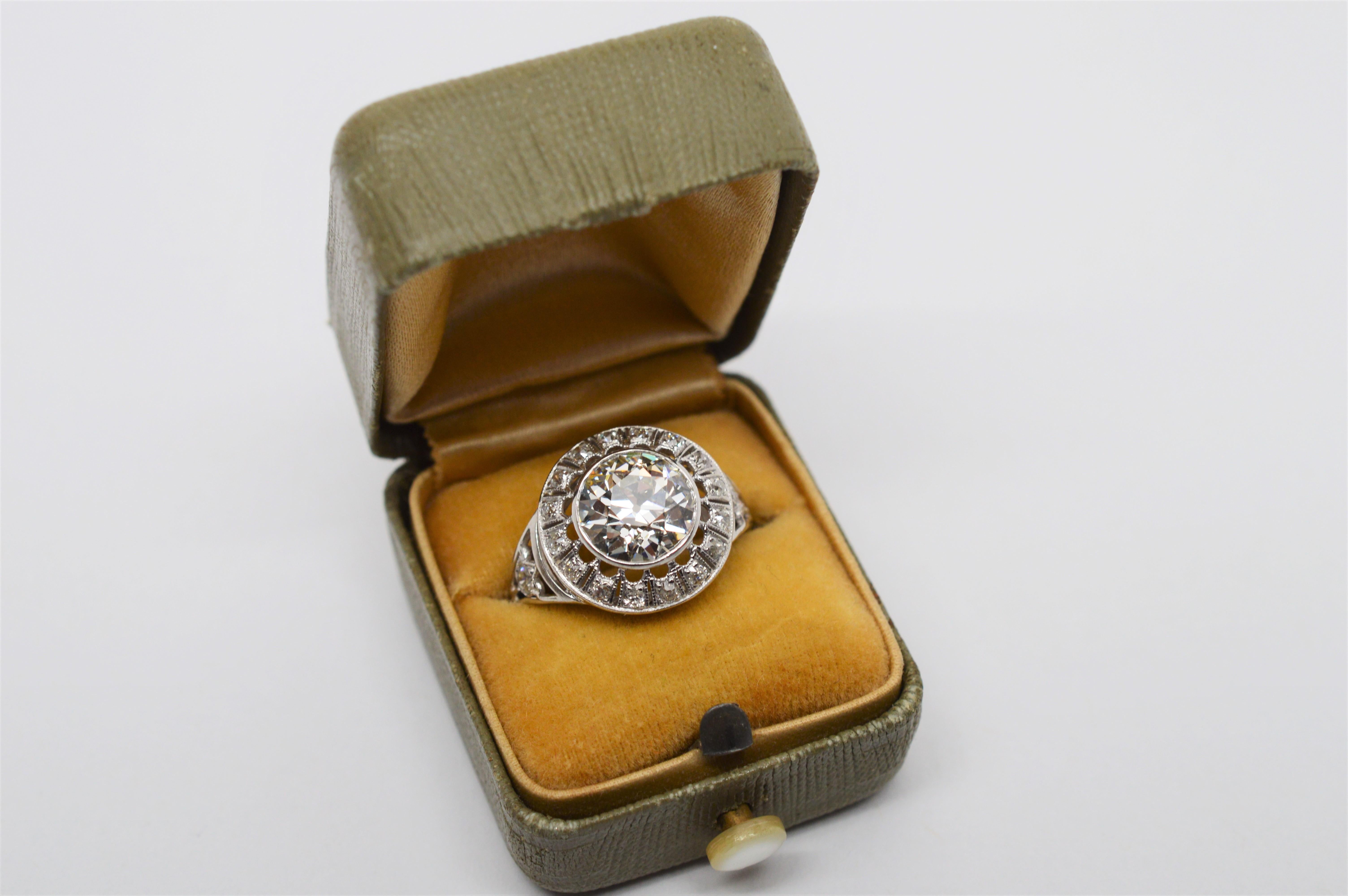 Old European Cut Antique European Cut 2.25 Carat Diamond Platinum Engagement Ring