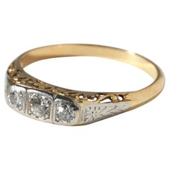 Antique Old European Cut Diamond 18ct Yellow & White Gold Eternity Ring N.5 / 7