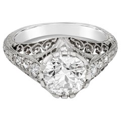 Antique Old European Cut Diamond Art Deco Engagement Ring