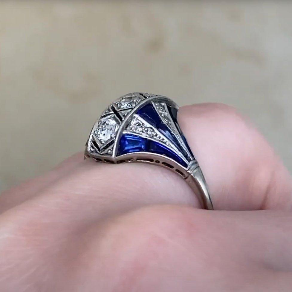 Antiker Diamant-Verlobungsring mit alteuropäischem Schliff (ca. 0.50 Karat), Platin (Art déco) im Angebot