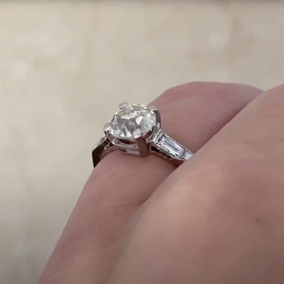 Antique Old European Cut Diamond Engagement Ring (Approx. 0.80-Carats), Platinum In Excellent Condition For Sale In New York, NY