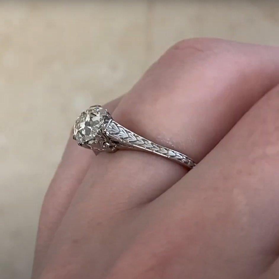 De las mujeres Anillo de compromiso de diamantes talla europea antigua (aprox. 0.80 quilates), platino en venta