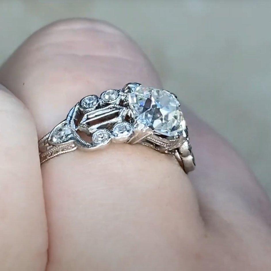Antique Old European Cut Diamond Engagement Ring (Approx. 1.00-Carats), Platinum In Excellent Condition For Sale In New York, NY
