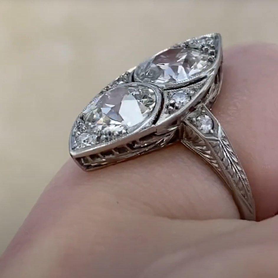 Antique Old European Cut Diamond Engagement Ring (Approx 1.20-Carats), Platinum For Sale 1