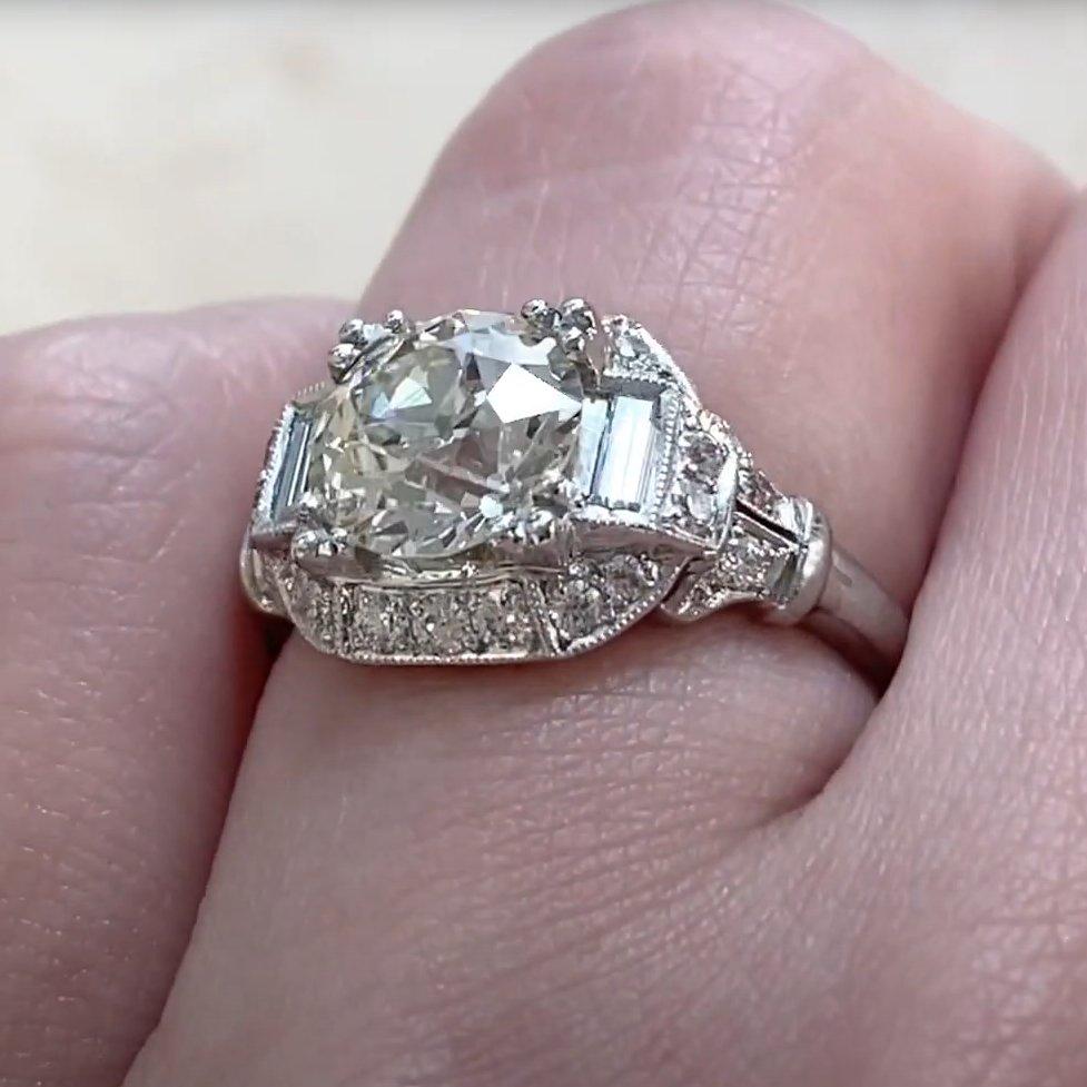 Antique Old European Cut Diamond Engagement Ring (Approx. 2.00-Carats), Platinum In Excellent Condition For Sale In New York, NY