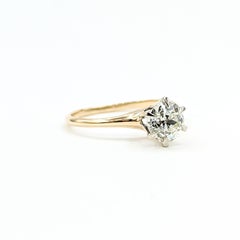 Antique Old European Cut Diamond Engagement Ring in 14k Yellow Gold