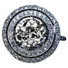 Antique Old European Cut Diamond Platinum Engagement Ring Antique Old European Cut Diamond Platinum Engagement Ring