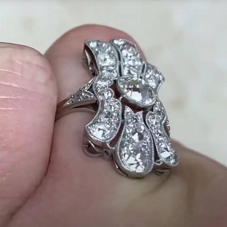 Antique Old European Cut Diamond Ring (Approx 0.50-Carats), I Color, Platinum In Excellent Condition For Sale In New York, NY