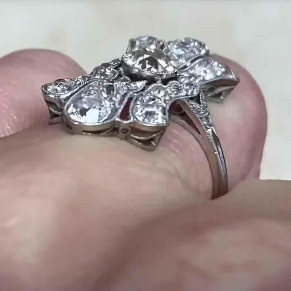 Women's Antique Old European Cut Diamond Ring (Approx 0.50-Carats), I Color, Platinum For Sale