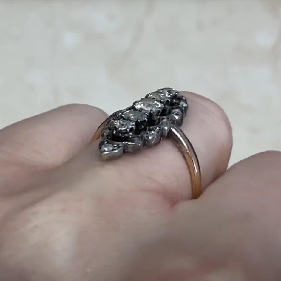 Antiker Diamantring mit alteuropäischem Schliff ( ca. 0,7 kt), I Farbe, Gelbgold im Zustand „Hervorragend“ im Angebot in New York, NY