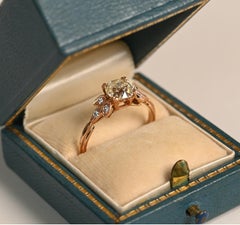 Rose Gold Engagement Ring. 1.10ct Old European Cut Diamond Rose Gold Ring K VS2