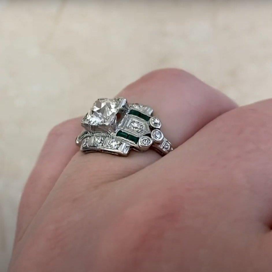 Donna Anello con diamante antico taglio europeo (GIA circa 1.00 carati), platino in vendita