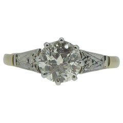 Antique Old European Cut Diamond Ring with Fancy Shoulders