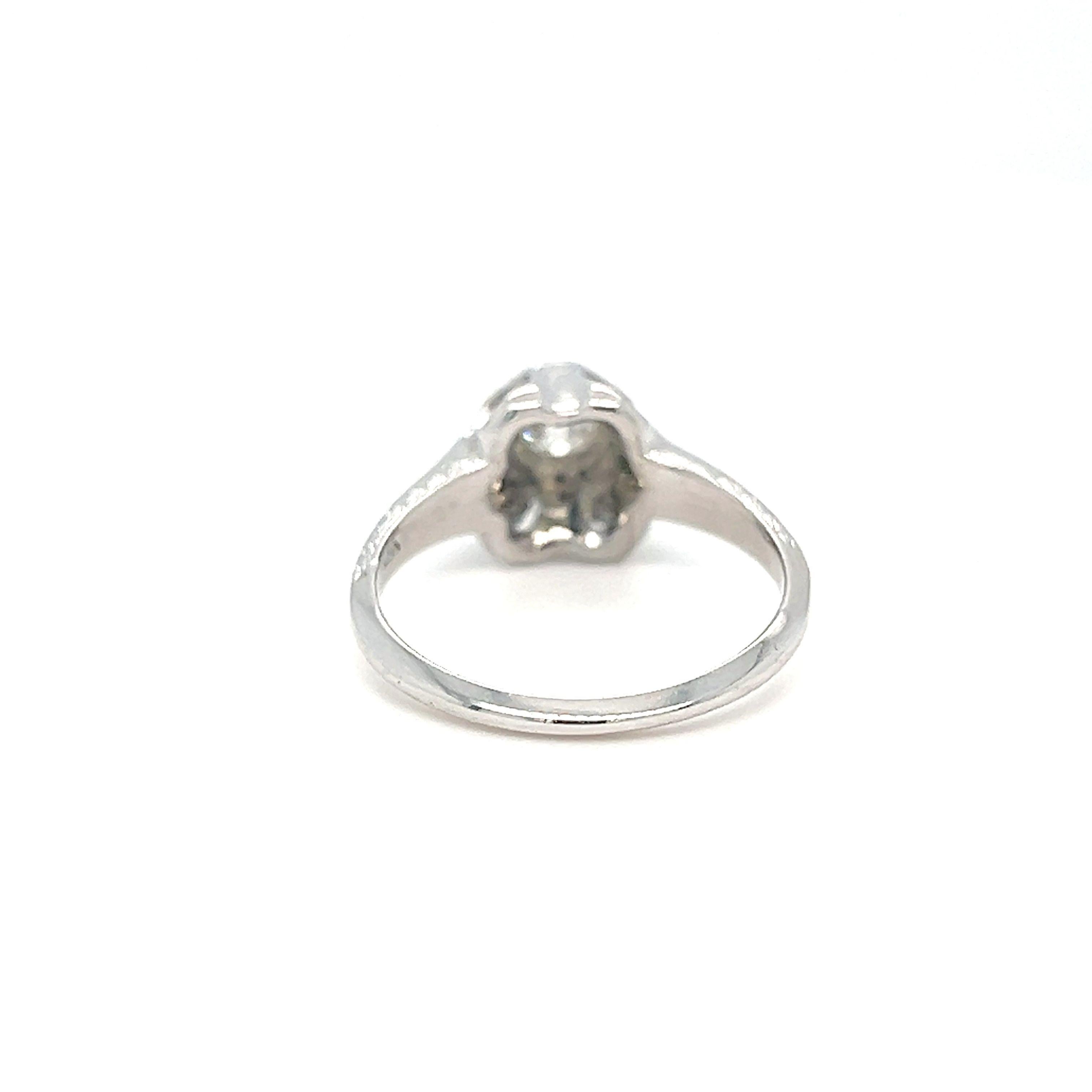 Antique Old European Cut Diamond Ring with Sapphire For Sale 2