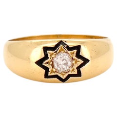 Antique Old European Cut Diamond Starburst Ring, Celestial, 1889, Size 8.5