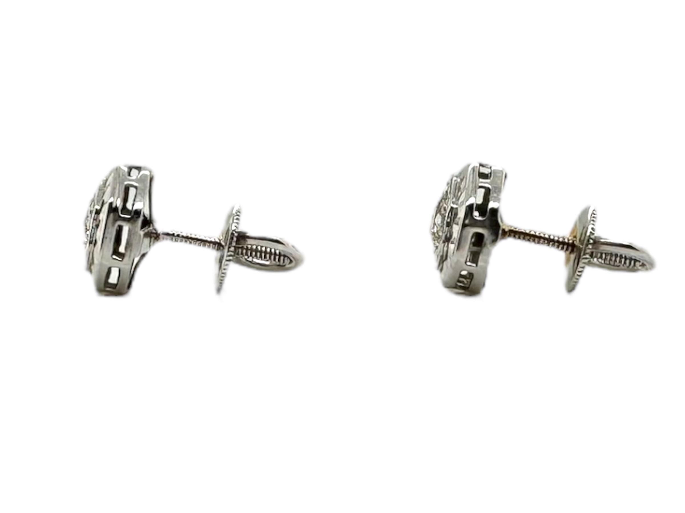 Women's Antique Old European Cut Diamond Studs Earrings 0.5 Carat