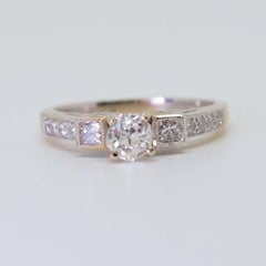 Antique Old European Cut Natural Diamond 0.61 Ct Ring