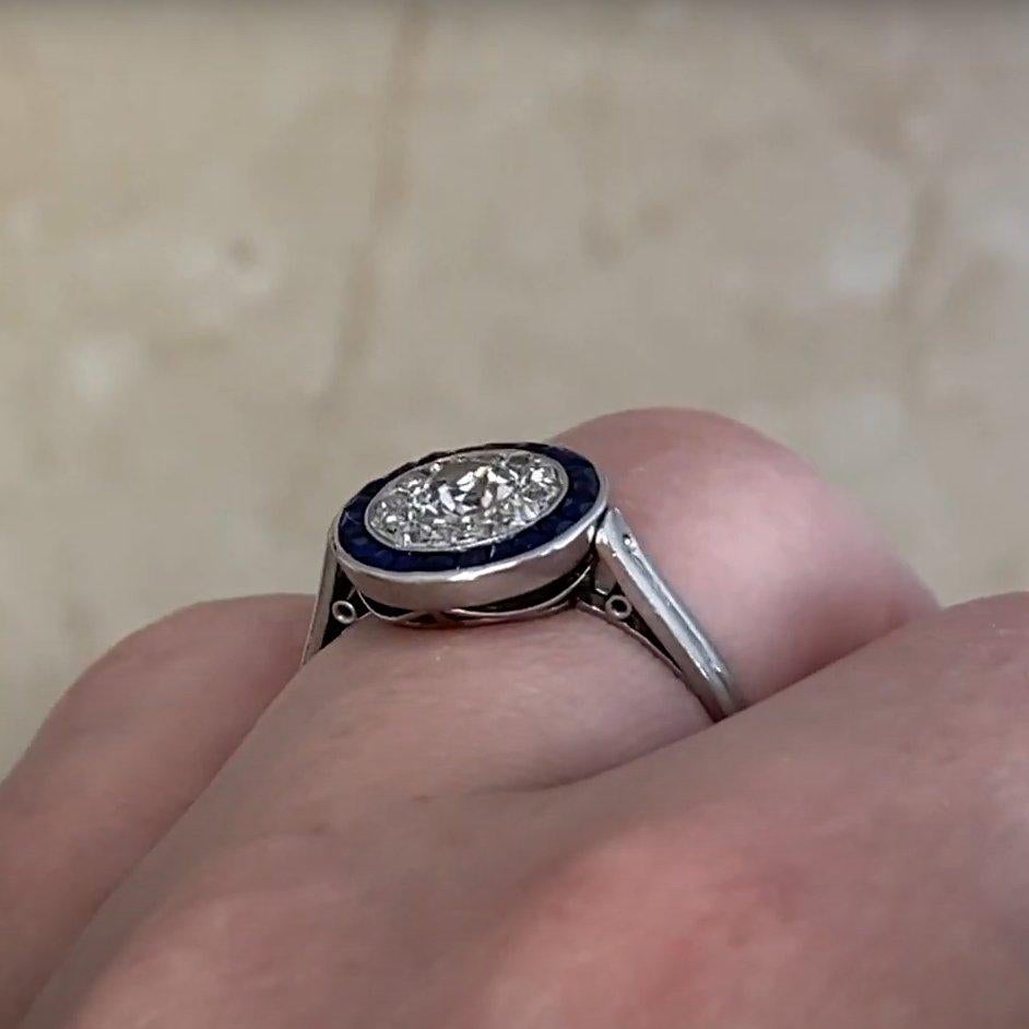 Bague grappe de diamants d'Europe ancienne (environ 0,30 carat), couleur I, platine Excellent état - En vente à New York, NY